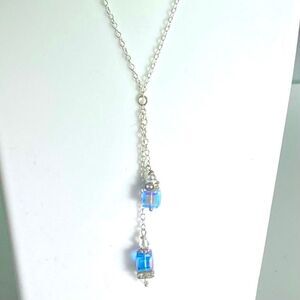 AIC# Sterling & Ice Blue Crystal Necklace
